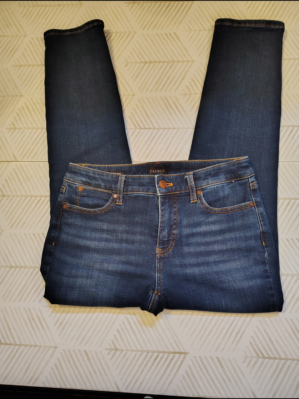 Talbots Women's Providence Dark Blue Stretch Denim Jeans 4p Euc
